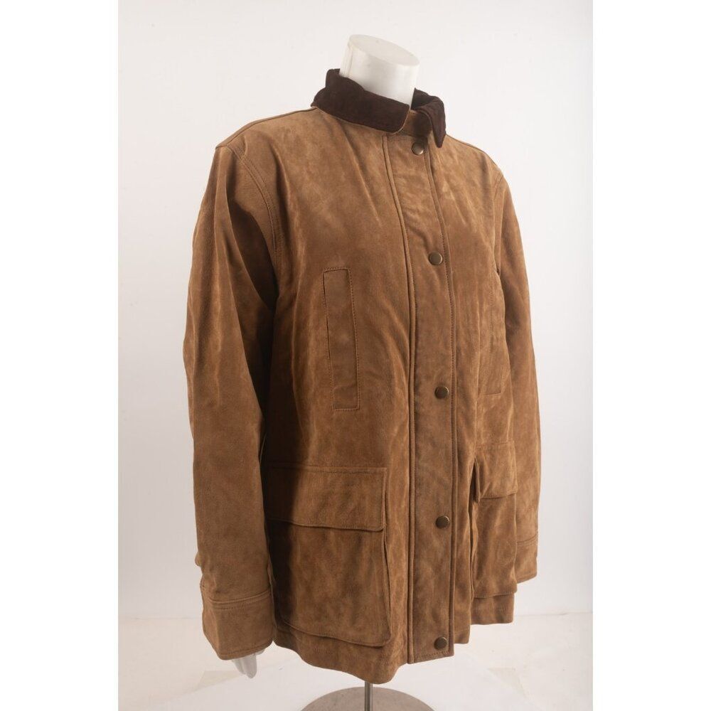 Zara Womans Jacket Coat Suede Pig Leather Size S Small Tan Brown 4341/755 NWT - Picture 3 of 8